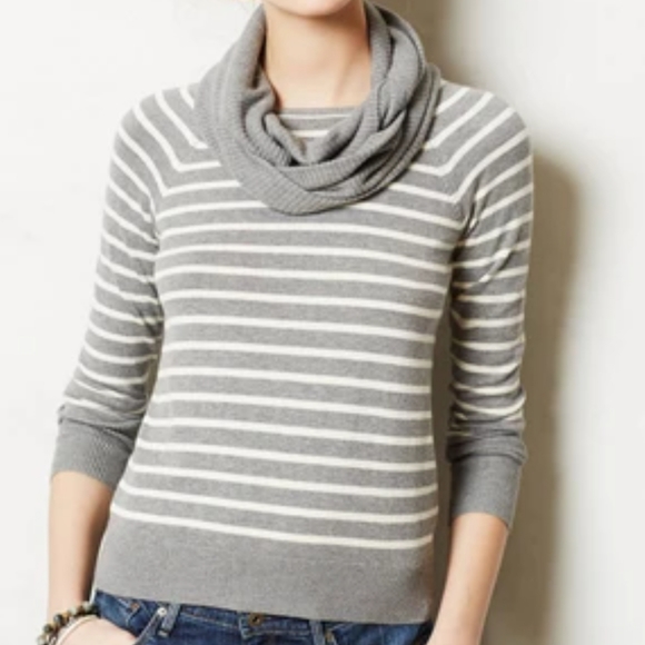 Anthropologie Change of the Moon Stripe Scarf Sweater Size XS - Picture 1 of 11